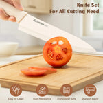 Juego de cuchillos Astercook con revestimiento antioxidante y afilador integrado