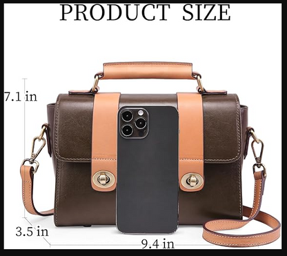Bolso de piel Geniuno Boyatu, Estilo Bandolera con correa ajustable.