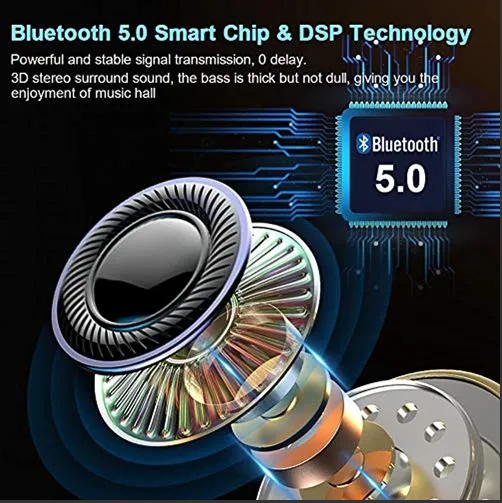 Auriculares intra-aurales inalámbricos con Bluetooth, T12.