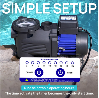 Bomba para piscina Aquastrong PSP050T-PU, 1/2 HP dentro/sobre suelo.