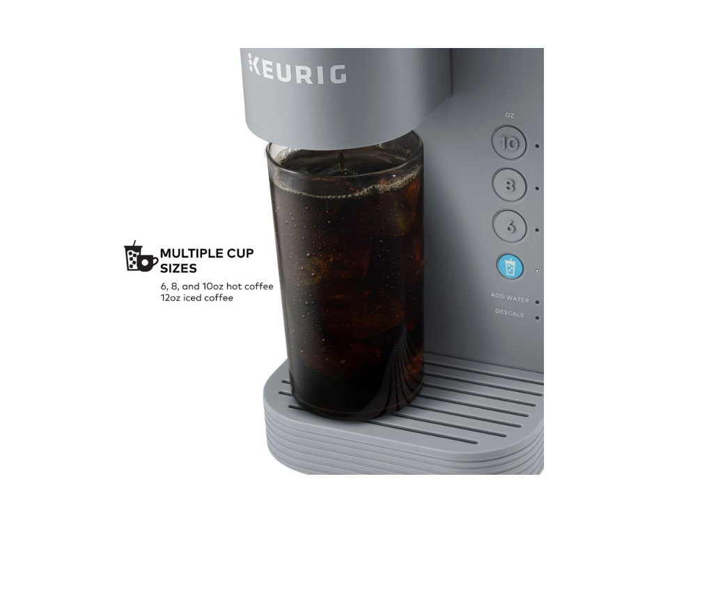 Cafetera de cápsulas individuales para café frío y caliente, Keurig.