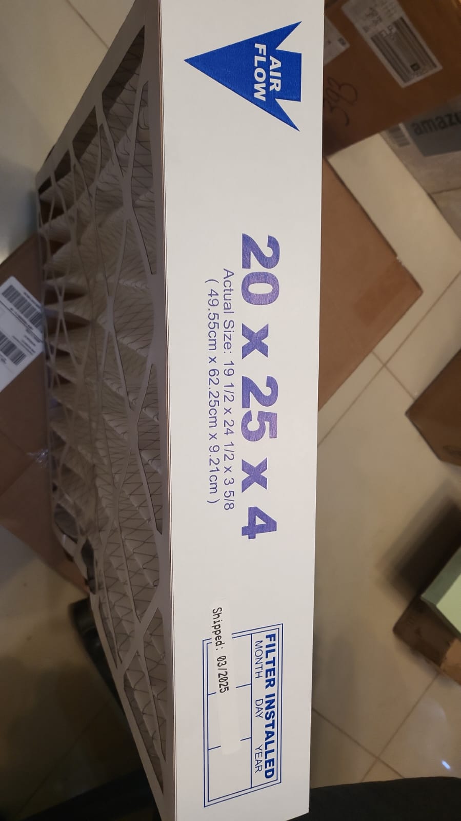 Filtro de Aire Plegado 20X25X4 pilgadas. Defensa contra el polvo