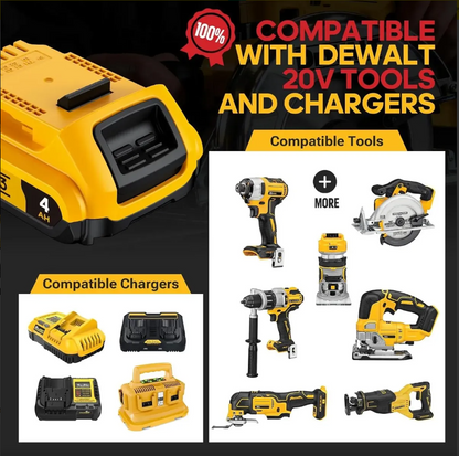 Baterías y cargador Velgonyx, 4ah para Dewalt DCB203 20v, 4 Pack
