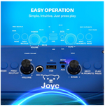 Máquina de karaoke JOYC, 2 micrófonos inalámbricos y luces RGB