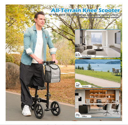 Andador de rodilla para adultos, Plegable, Alternativa a Muletas, Cosywill.