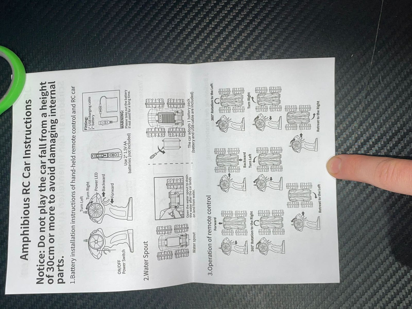 Coche anfibio RC para niños, de 2.4 GHz a control remoto.