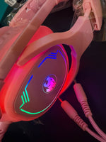 Auriculares para juegos Jimonyer, con micrófono luces RGB, con cable.