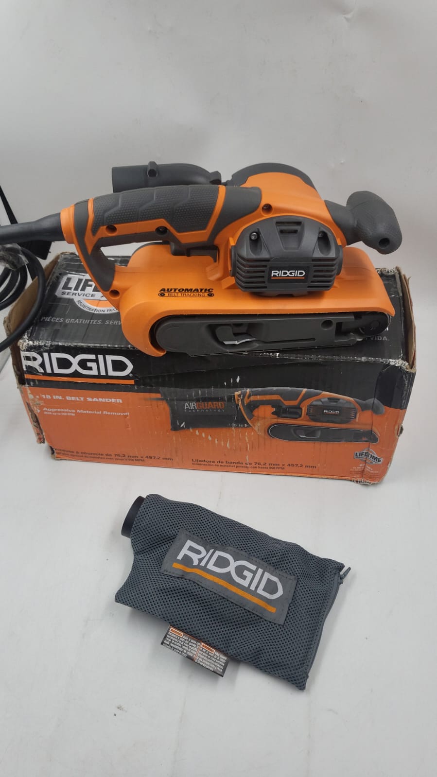 Lijadora De Banda Con Airguard Tecnol. Ridgid R27401