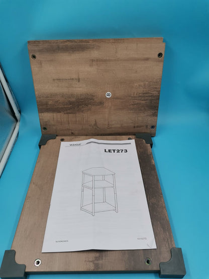 Mesa Auxiliar VASAGLE 3 Niveles Buró de Noche Industrial Beige Grisáceo