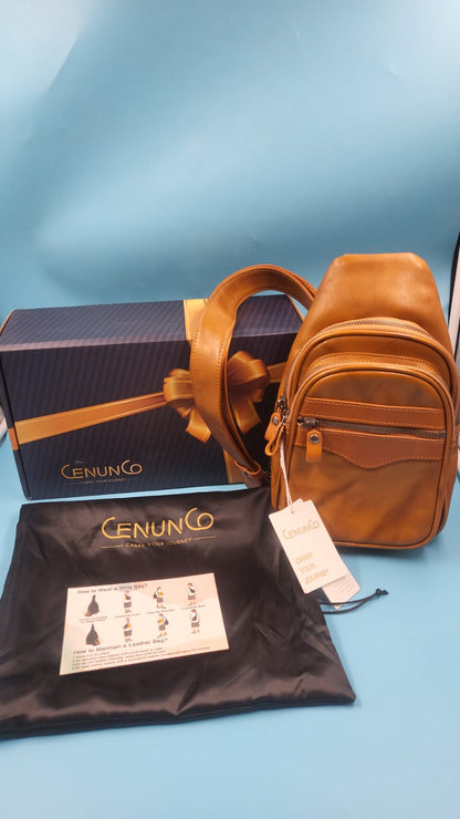 Bolso Bandolera De Piel Genuina Cruzado Antirrobo