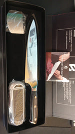 Cuchillo de chef de 8", con afilador y protector de dedos, Bulofe.