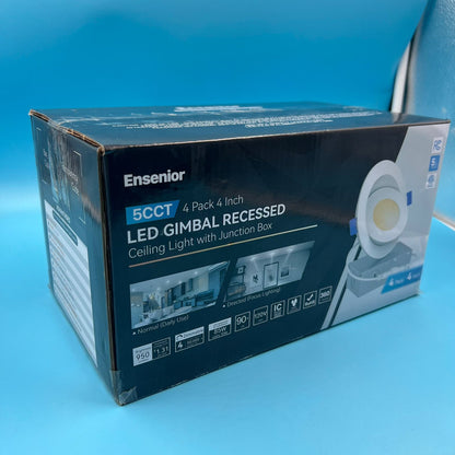 Ensenior Paquete de 4 luces LED empotrables 4"