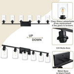 Lampara Vinluz Lineal, 6 Focos, Negro Matte, Para Tocador, De Pared.