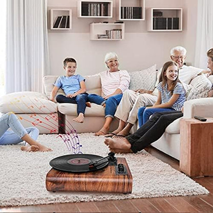 Reproductor de vinilos Voksun con Bluetooth, AM/FM, 3 velocidades.