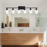 Lampara Vinluz Lineal, 6 Focos, Negro Matte, Para Tocador, De Pared.