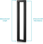 Manija de puerta retangular, acero inoxidable, negro matte.