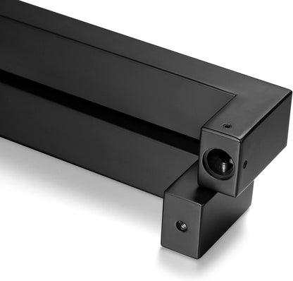 Manija de puerta retangular, acero inoxidable, negro matte.