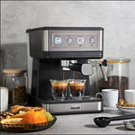 Cafetera de expreso con 20 barras de presión, acero inoxidable, Bella Pro.