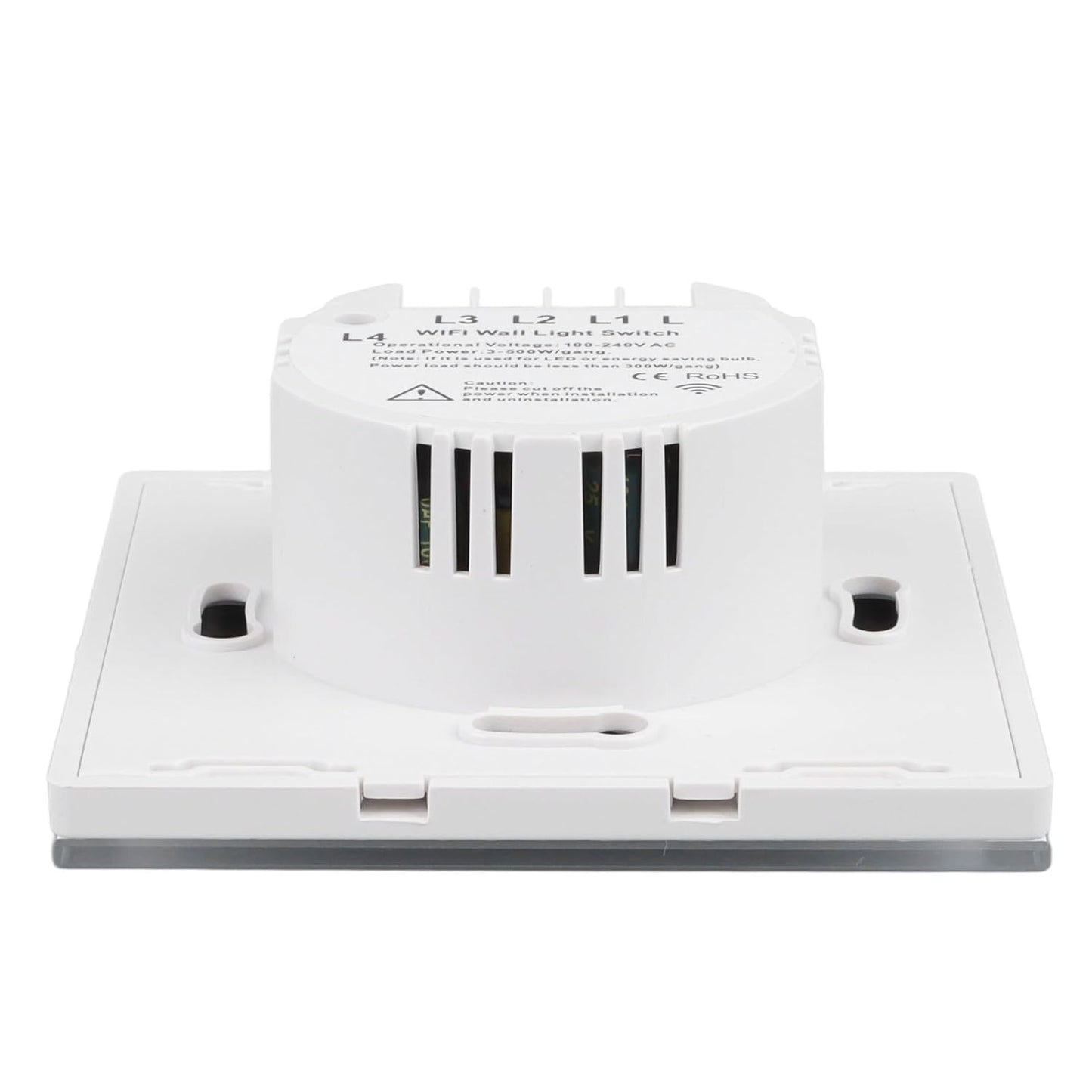 Interruptor táctil de pared, WIFI, Panel de vidrio, triple, blanco.