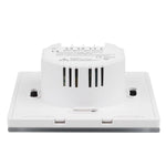Interruptor táctil de pared, WIFI, Panel de vidrio, triple, blanco.