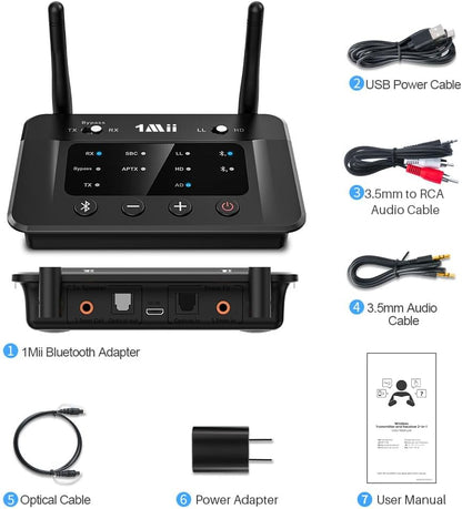 Transmisor Receptor Bluetooth 5.3, adaptador de audio, ent/sal RCA