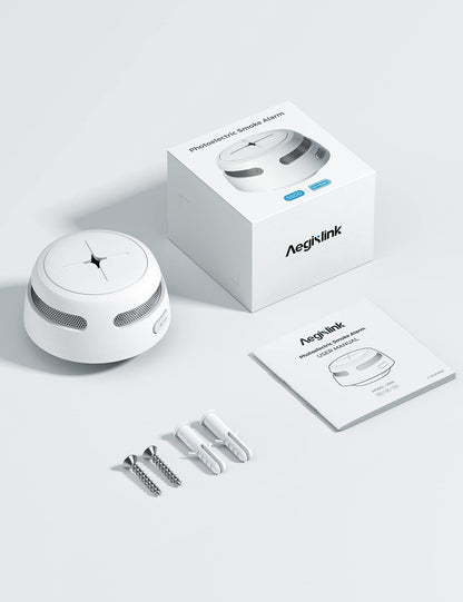 Detector de humo alarma de incendios con botón de prueba/silencio. AEGISLINK