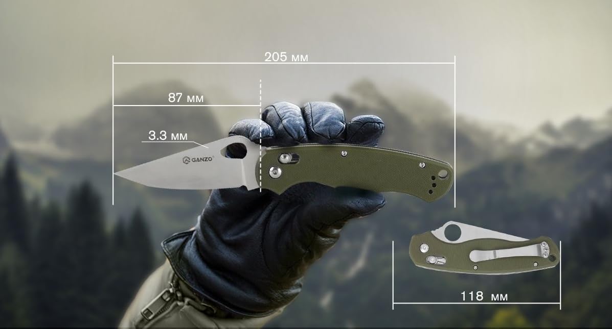 Cuchillo de bolsillo plegable, GANZO, Stainless Steel.(USADO).