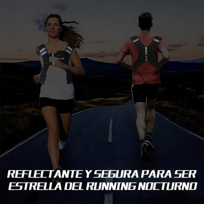Chaleco de entrenamiento, con peso 5.5 Kgs, arena hierro.