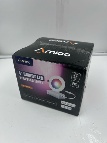 Amico Paquete de 4 luces LED empotrables 4"