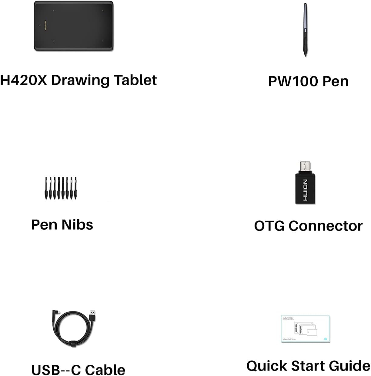 Tabletas de Escritura Digital, HUION Inspiroy H420X, 4X2".