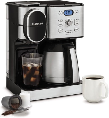 CUISINART Cafetera térmica de 10 tazas y cafetera de una sola reserva.