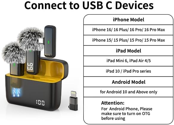 NPTCL - Micrófono inalámbrico para iPhone Android.