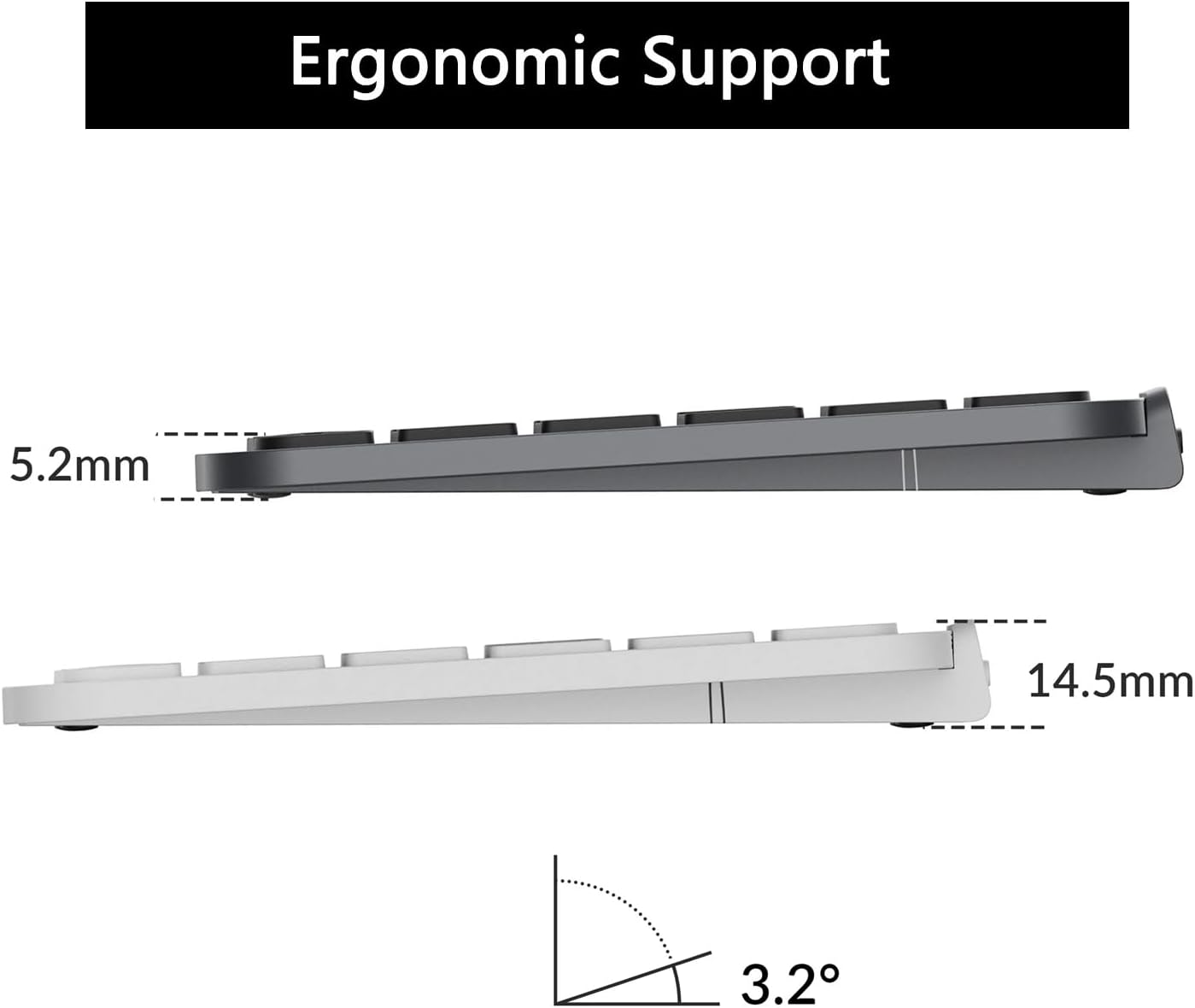 Teclado Inalámbrico, Tamaño Completo, ZMK, Bluetooth/2,4 GHz.
