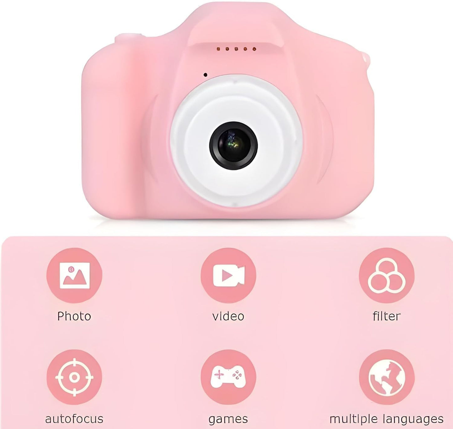 Cámara digital para niños color rosa