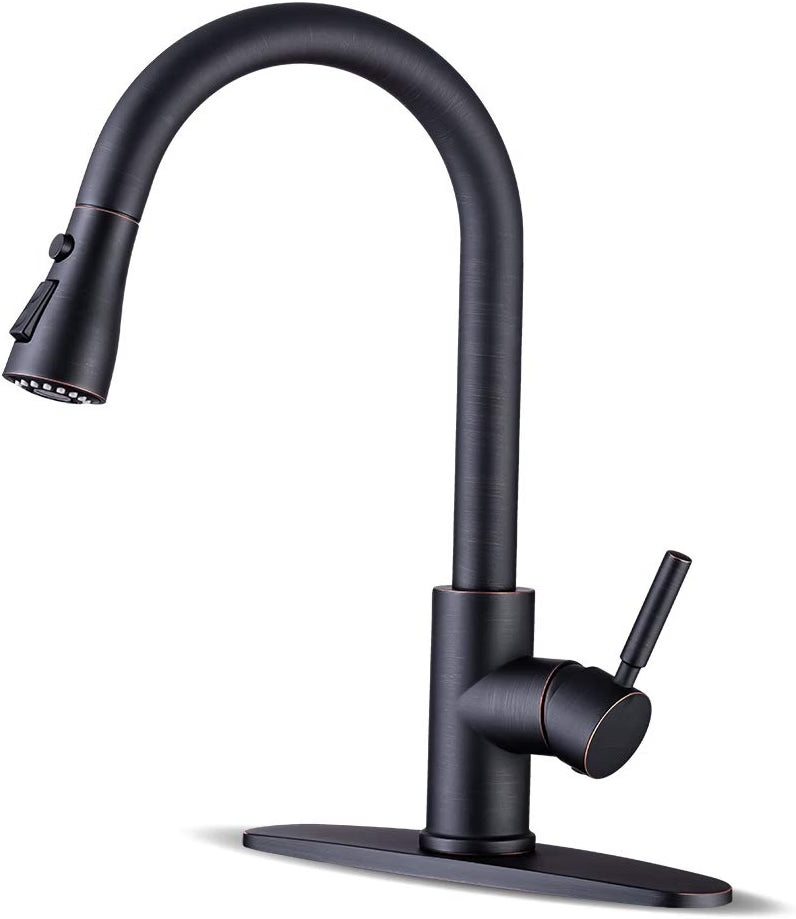 Grifo de cocina con pulverizador extraíble WEWE, arco alto (DETALLE)