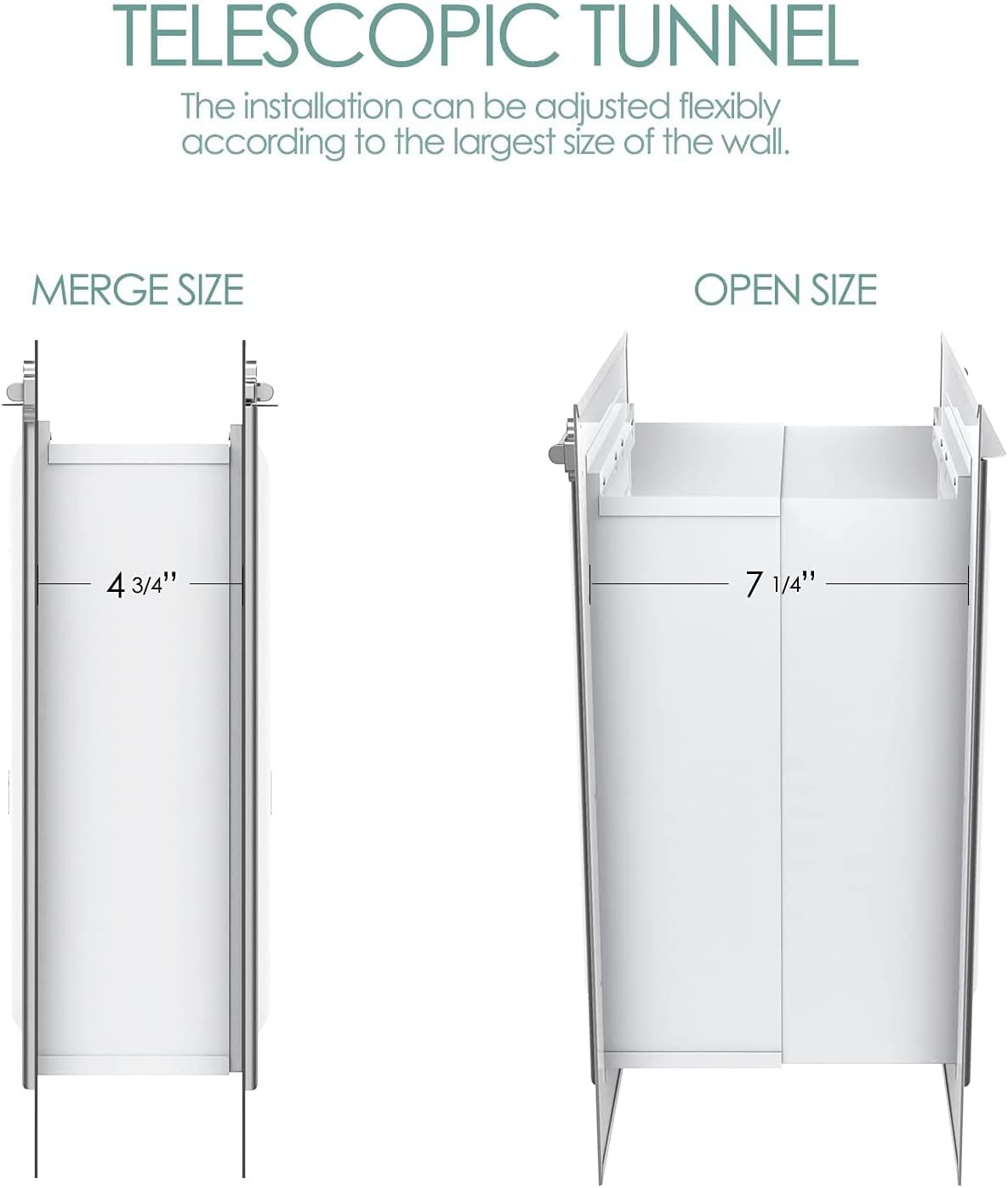 Baboni, Puerta mascotas de 3 solapas pared, marco de acero.XL