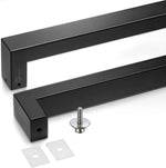 Manija de puerta retangular, acero inoxidable, negro matte.