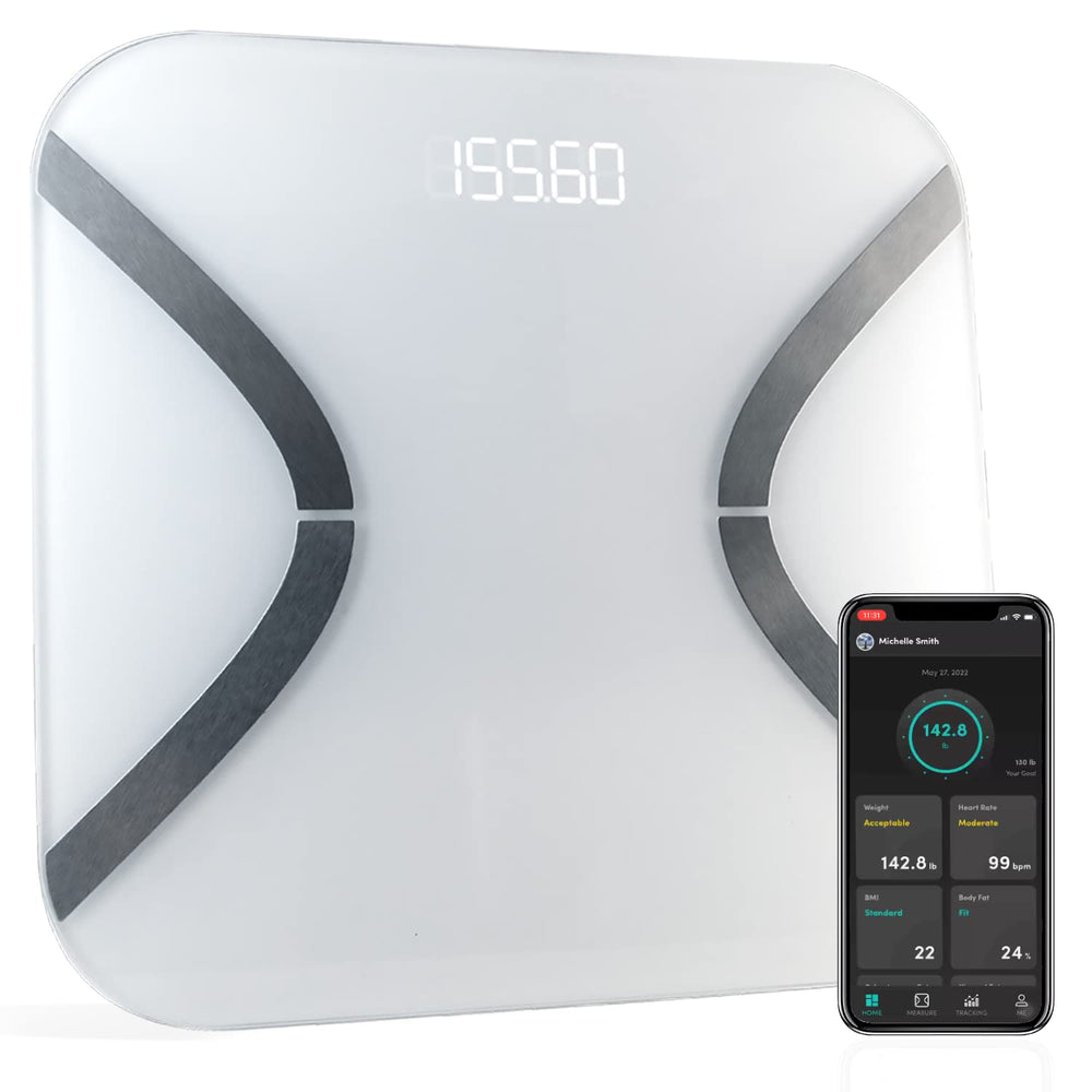 KoreHealth Báscula digital inteligente IMC, grasa corporal, masa muscular y peso .