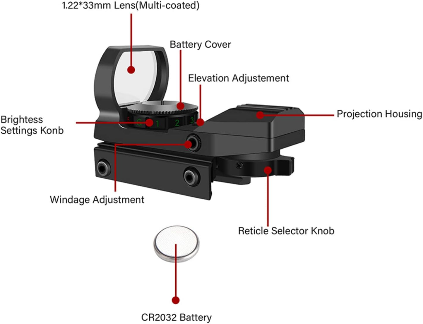 Mira telescópica deportiva HD101 riel de 11/20 mm