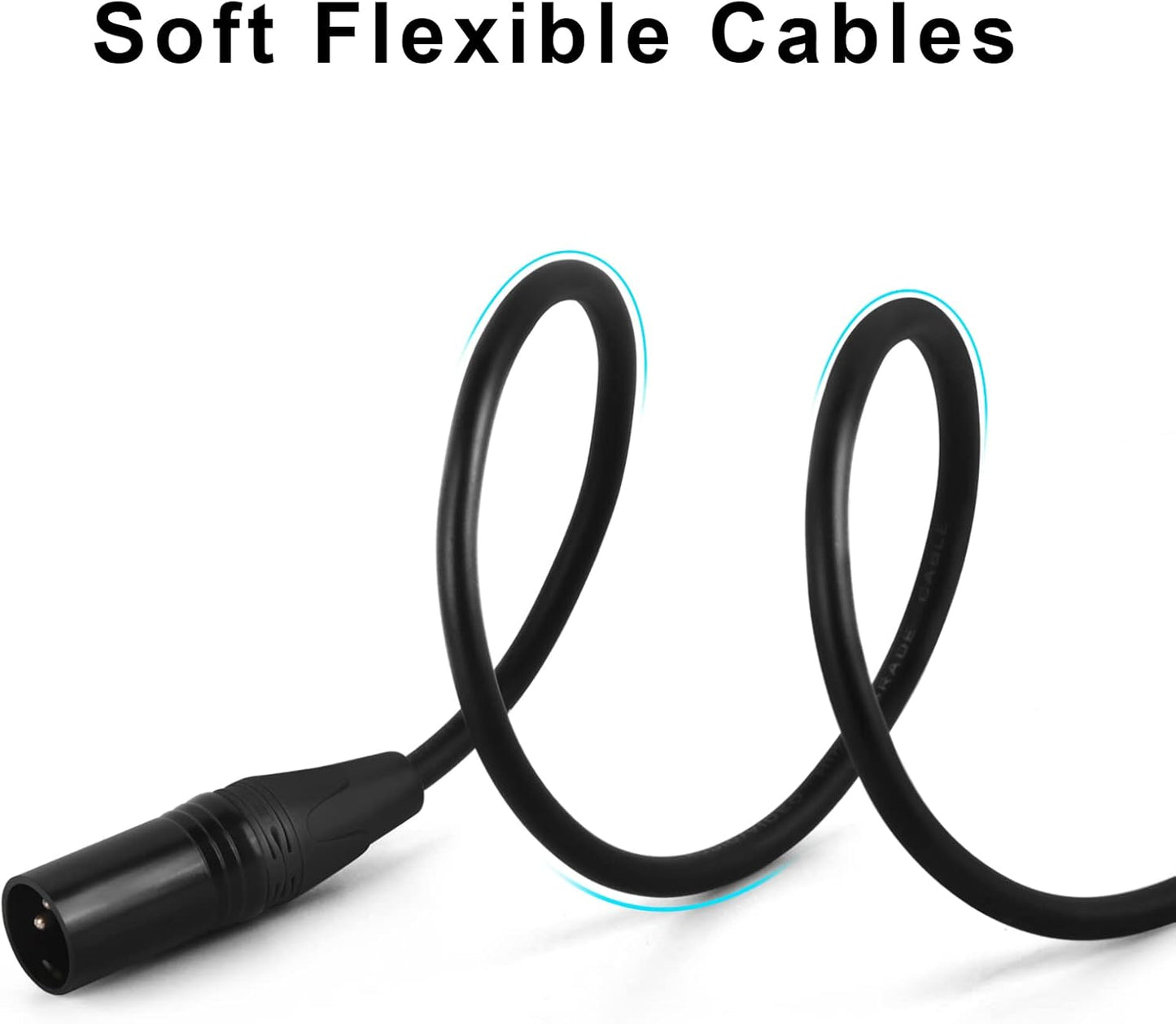 Cables XLR, de 25ft., paquete de 2, macho a hembra, premium.