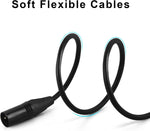 Cables XLR, de 25ft., paquete de 2, macho a hembra, premium.