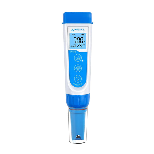 Medidor de pH de bolsillo impermeable Apera, sonda reemplazable.