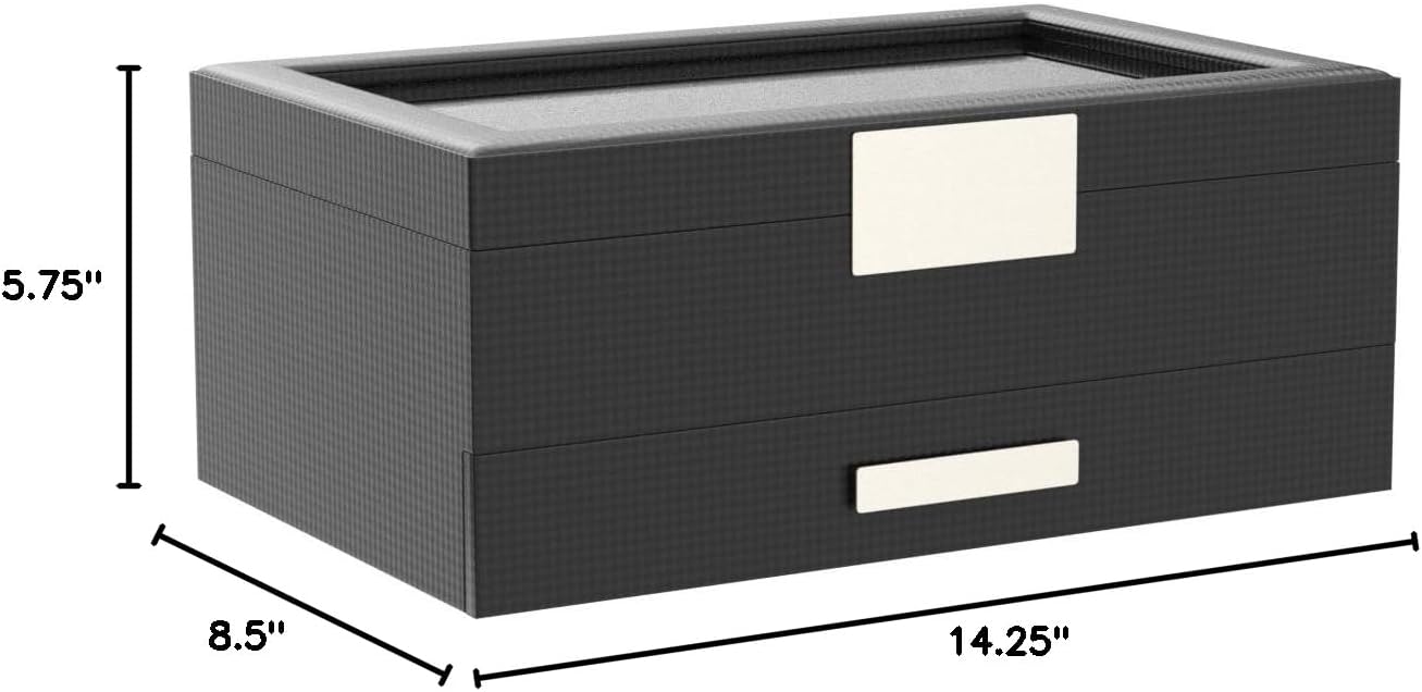 Joyero para hombre Organizador de reloj y accesorios. Con cajón y bandeja de almacenamiento