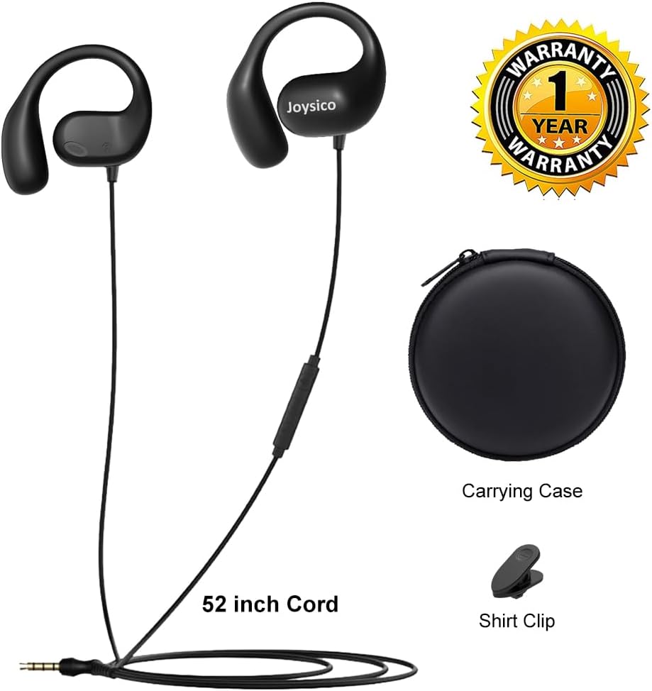 Joysico - Auriculares con cable de oreja abierta con micrófono.