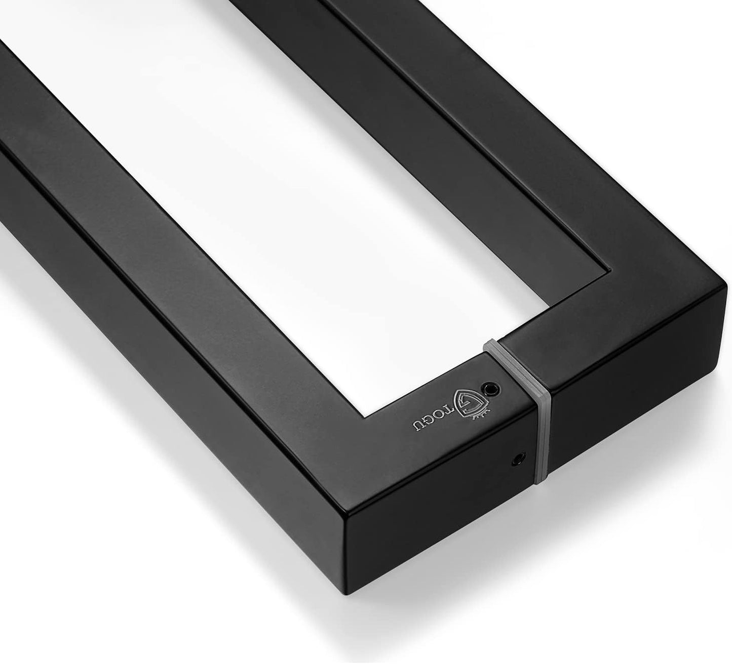 Manija de puerta retangular, acero inoxidable, negro matte.