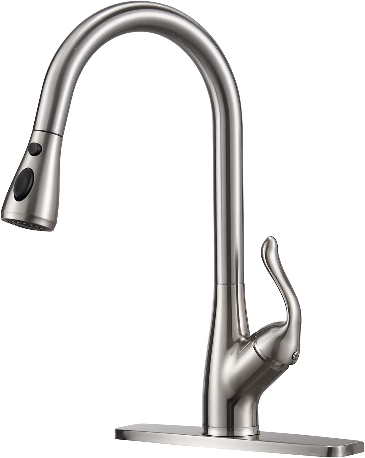 Grifo de cocina moderno con rociador extraíble de una sola manija.