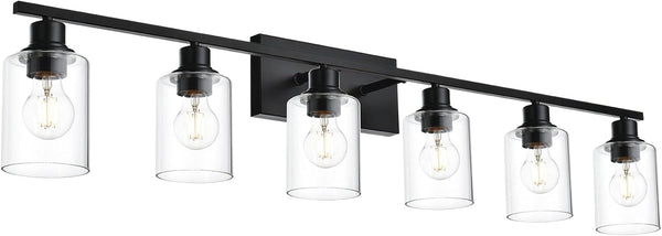 Lampara Vinluz Lineal, 6 Focos, Negro Matte, Para Tocador, De Pared.