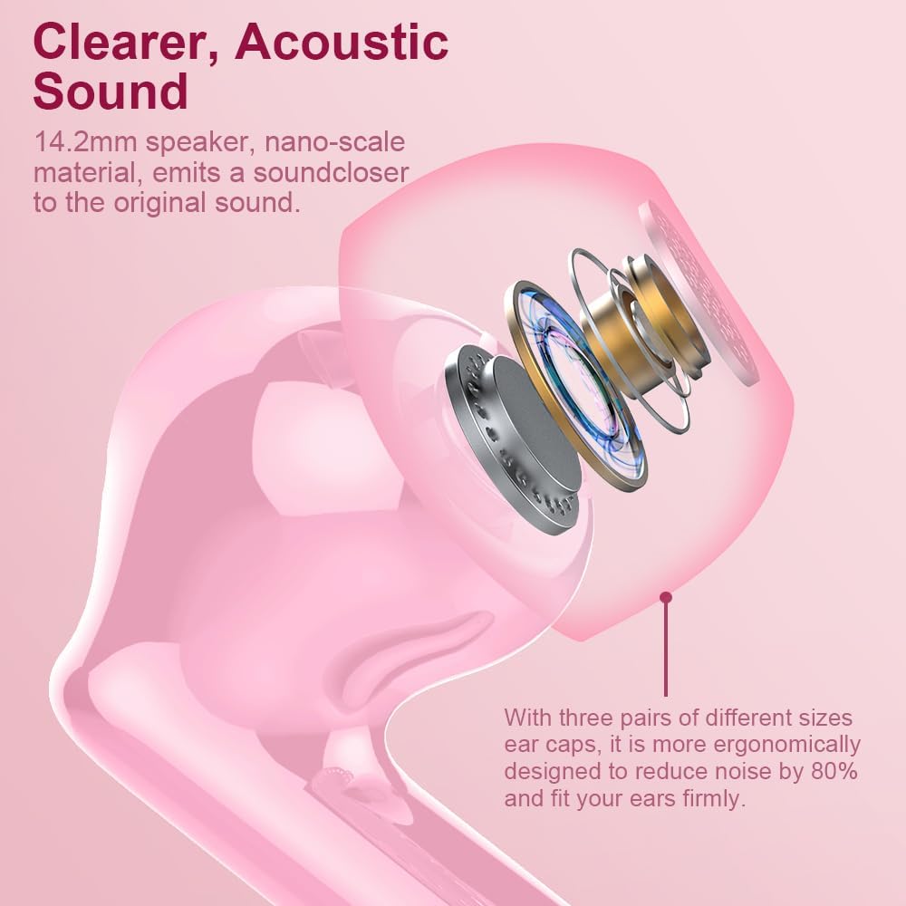 Auriculares Inalámbricos Btootos A90 Bluetooth rosa