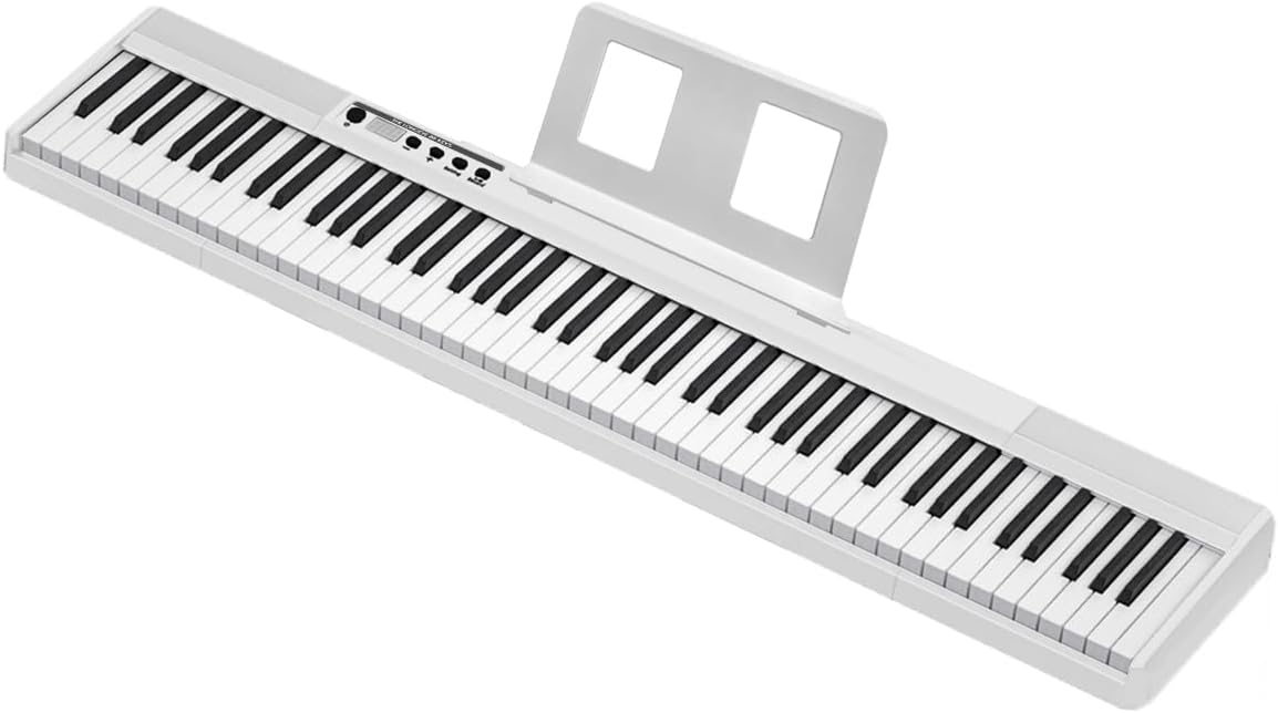 Longeye Teclado de piano digital, 88 teclas, tamaño completo, soporte.