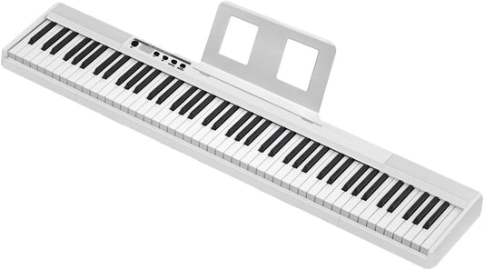 Longeye Teclado de piano digital, 88 teclas, tamaño completo, soporte.
